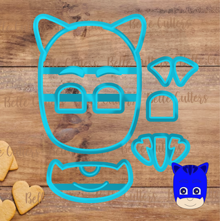 pjmasks azul cortador fondant fundente biscoito bolacha 3d print model - Mito3D