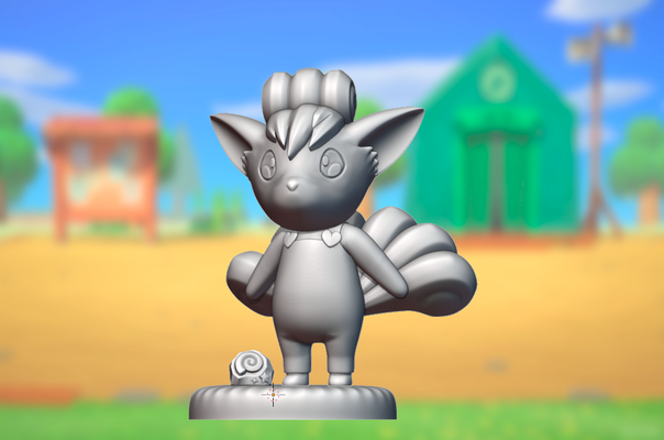 pkm cruzando vulpix animal pokémon vídeo jogos fofa figura 3d print model - Mito3D