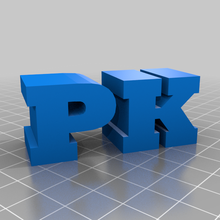 pk initials 3d print model - Mito3D