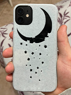 pla iphone 11 case moon stars mobile phone 3d print model - Mito3D