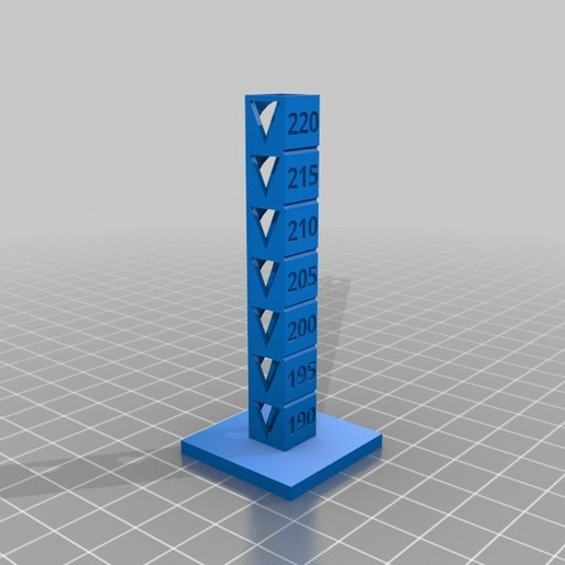 pla temp calibração torre personalizado 3d_printing_tests 3D print model - Mito3D