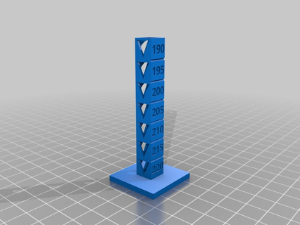 pla temp tower calibration 220 190 customized 3d printing tests printer stress test benchy 3d print model - Mito3D