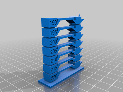 pla temperature tower customized 3d printing tests printer calibration stress test benchy 3d print model - Mito3D