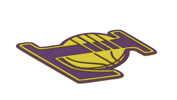 placa logo Lakers 3d print model - Mito3D