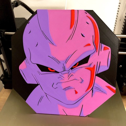 placa majin boo art comic books sleeve otaku anime dbz dragon dragonball boladedragon ball badge plate mosaic wall emblem multi-material mm prussia 3dimpact games game gaming japan buu magin jannie maginbuu vegetative goku 3D print model - Mito3D