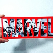 placa marvel a arte logo 3d print model - Mito3D