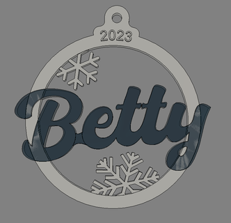 place card version 2023 two-tone - betty Home noel decoration holidays first name table dinner guest 3d print model - Mito3D