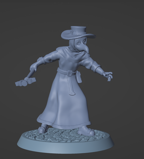plague doctor miniature 28mm plaguedoctor toy 3d print model - Mito3D