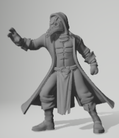 peste medico gioco guerriero dnd combattente miniature 3d print model - Mito3D