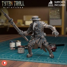 plague doctor - pre-supported game dnd miniature minis dungeons dragons 32mm tytantroll miniatures patreon halloween steampunk 3d print model - Mito3D