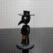 plague doctor bobble head art toy 3d print model - Mito3D