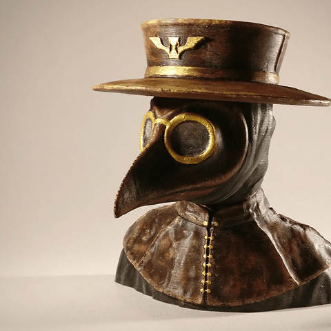 Pest Arzt Büste Kunst historisch ist plaguedoctor sculptris Skulptur steampunk 3D print model - Mito3D