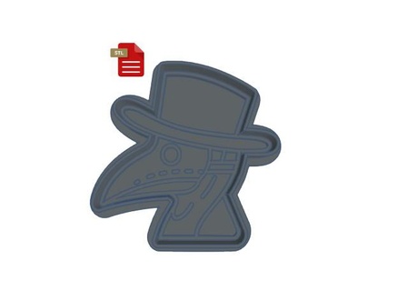 plague doctor cookie cutter stamp kawaii cupcake hamburger horror 3d print model - Mito3D
