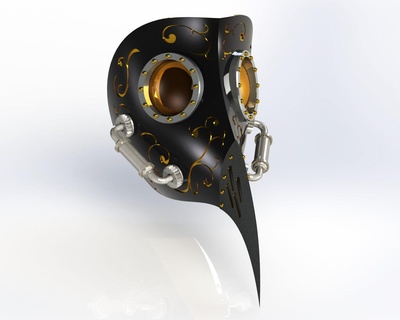 plague doctor mask plague mask doctor plaga mascara elegant antiguedad edadmedia medieval renacimiento  3d print model - Mito3D