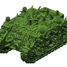 plague herald tank 28mm size game caos crawler transporter marine deathguard rhino 3d print model - Mito3D