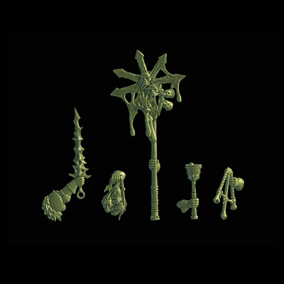 plague paladin commander pack game 32mm warrior table wargaming fantasy disgustingly resilient stinky pestilence chaos weapons bits command 3d print model - Mito3D