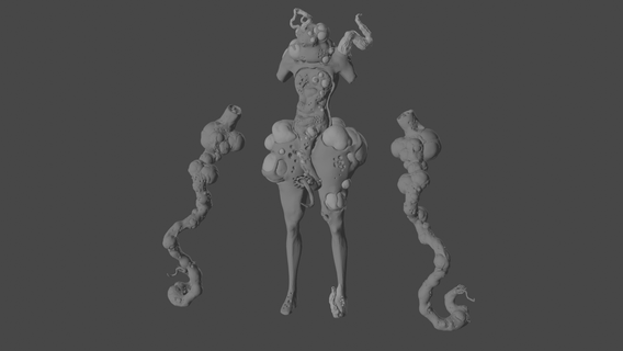 peste cavaliere statuetta cadavere umanoide arte scultura 3d print model - Mito3D