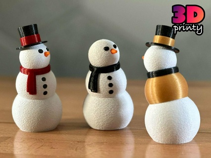 plain head articulated snowman fidget 3d print model - Mito3D