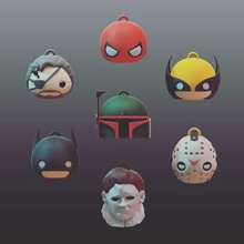 plakits mobile charms series 3 updated game batman bobafett boba fett friday 13th helloween jason voorhees keychain metal gear solid michael myers purakito snake spiderman homecoming toymaker toys venom wolverine 3d print model - Mito3D