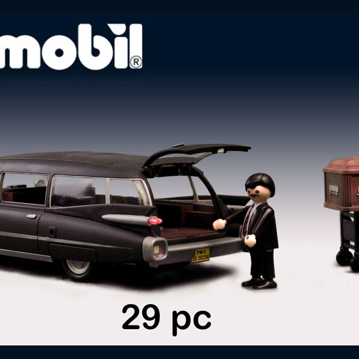 playmobil coche fúnebre conversión equipo personalizado vehiculo modificación 3D print model - Mito3D