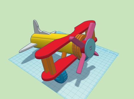 Flugzeug Spiel Holz Rennen Fahrzeug 3d print model - Mito3D
