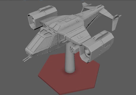 avião sci fi jogos guerra battletech scifi 10mm 6mm terreno jogo 3d print model - Mito3D