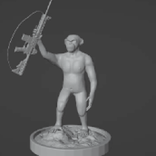 planeta simios mono pistola modelo 3d print model - Mito3D