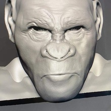 planet apes caesar head bust collection limited fan art zbrush design monkeys film action bad guy 3d print model - Mito3D