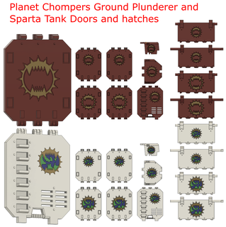 planet chompers space chappies ground plunderer sparta tank doors - world eaters war hammer 42k vehicles doors ground plunderer sparta spartan 28mm tabletop tabletop gaming world eaters  3d print model - Mito3D