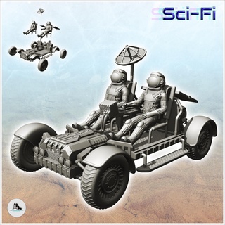 gezegen keşif gezici astronotlar 2 gelecek sci fi sf İleti kıyamet masaüstü bilimkurgu manzara araç taşıyıcı Ulaşım tekerlekler uzay aracı arazi makine heykelcik mini Bilim kurgu siberpunk postapo fütüristik Mars Uzay star yarı robot 3d print model - Mito3D