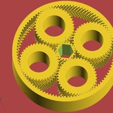 planetary wobble teeth gear epicyclic engineering 3d print model - Mito3D
