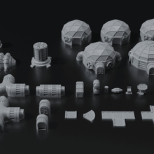planetbase terreno impostato edificio ambiente rpg tavolo dnd Dungeons and Dragons puntello scifi sci fi futuristico 3d print model - Mito3D