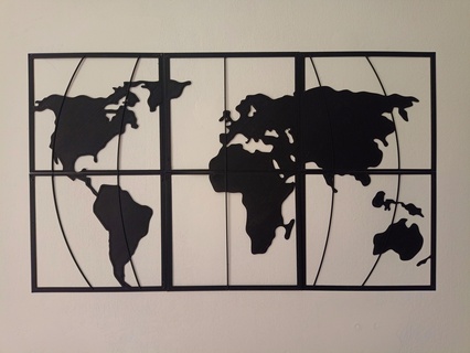 Planisphäre Tabelle Karte Welt Dekoration Mauer einfach 3d print model - Mito3D