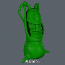 plankton easy print no support art figures sculpture spongebob supportless 3d print model - Mito3D