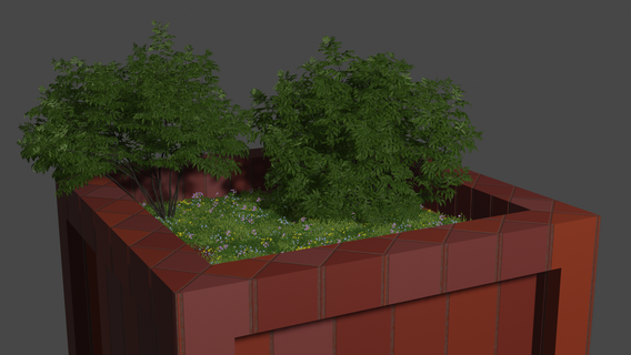 plant box blender asset plants tree garden architecture cube add-on 3d print model - Mito3D