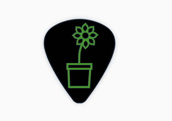 plant guitar pick bass electric acoustic leaf leaves instrument music rock classical pickcard band group collection card 3d print model - Mito3D