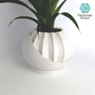 plant pot hidden box planter model hiddenlotus push-lock-push-release safe planters vase decor factorian designs home office houseplants commercial secret storage stl 3d print file compartment concealed 3d print model - Mito3D