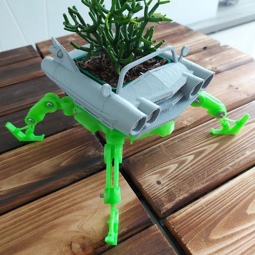 plante pot robot Cadillac jouet fleur 3D print model - Mito3D