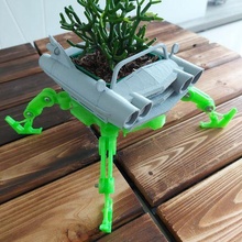 plant pot robot cadillac toy flower 3d print model - Mito3D