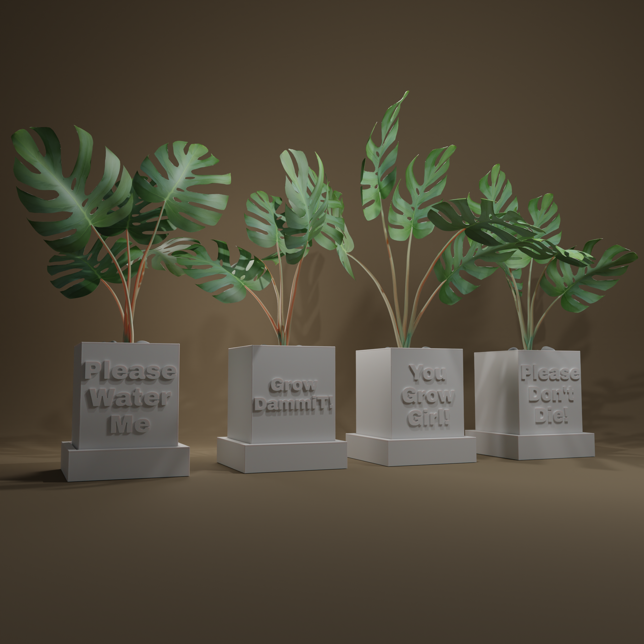 plant pots quotes pot flower vase quote simple table top 3D print model - Mito3D