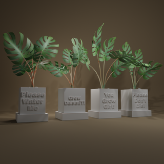 pianta pentole citazioni pentola fiore vaso citazione semplice tavolo superiore 3d print model - Mito3D