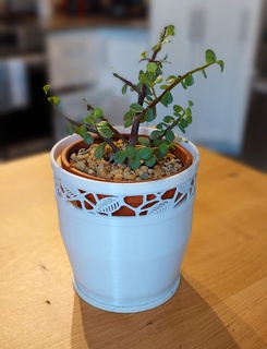 plant vase pot cachepot leaves 3d print model - Mito3D