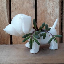 plant vase dog home art decoration toy cactus succulent animal 3d print model - Mito3D