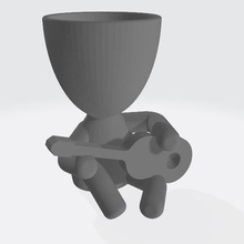 vase plante guitare l'usine voir robert bob 3d print model - Mito3D
