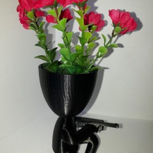 plant vase sniper home house shoot gun robert 3d print model - Mito3D