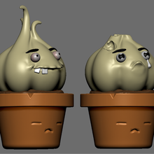 plant zombie - garlic game figure decor 3d print model - Mito3D