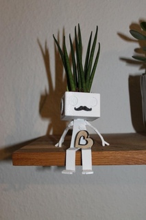 plantboy fioriera pentola robot piccolo arredamento 3d print model - Mito3D