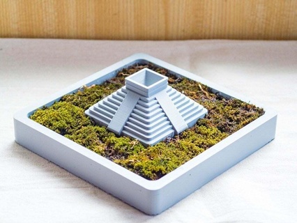 planter - fountain ancient mayan pyramid stl 3d print cnc decor decoration decorative 3d print model - Mito3D