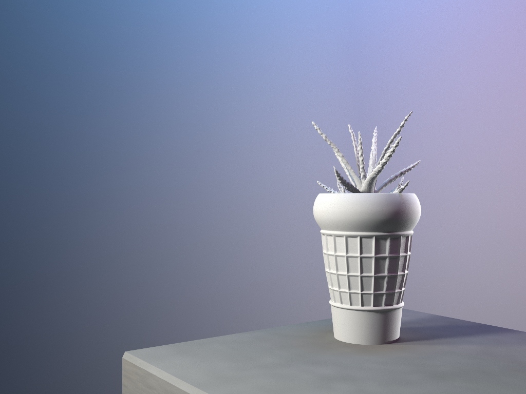 planter - ice cream decor plants outdoor simple icecream 3D print model - Mito3D