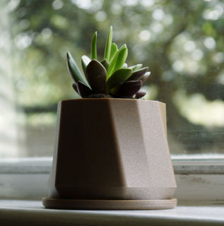 planter glass 2 pot planters triangular semi 3d print model - Mito3D